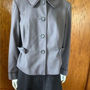 Women's Textured Button-Up Jacket - Gray